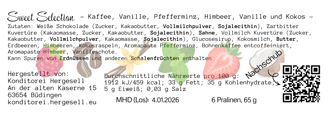 6-er Stange Pralinen