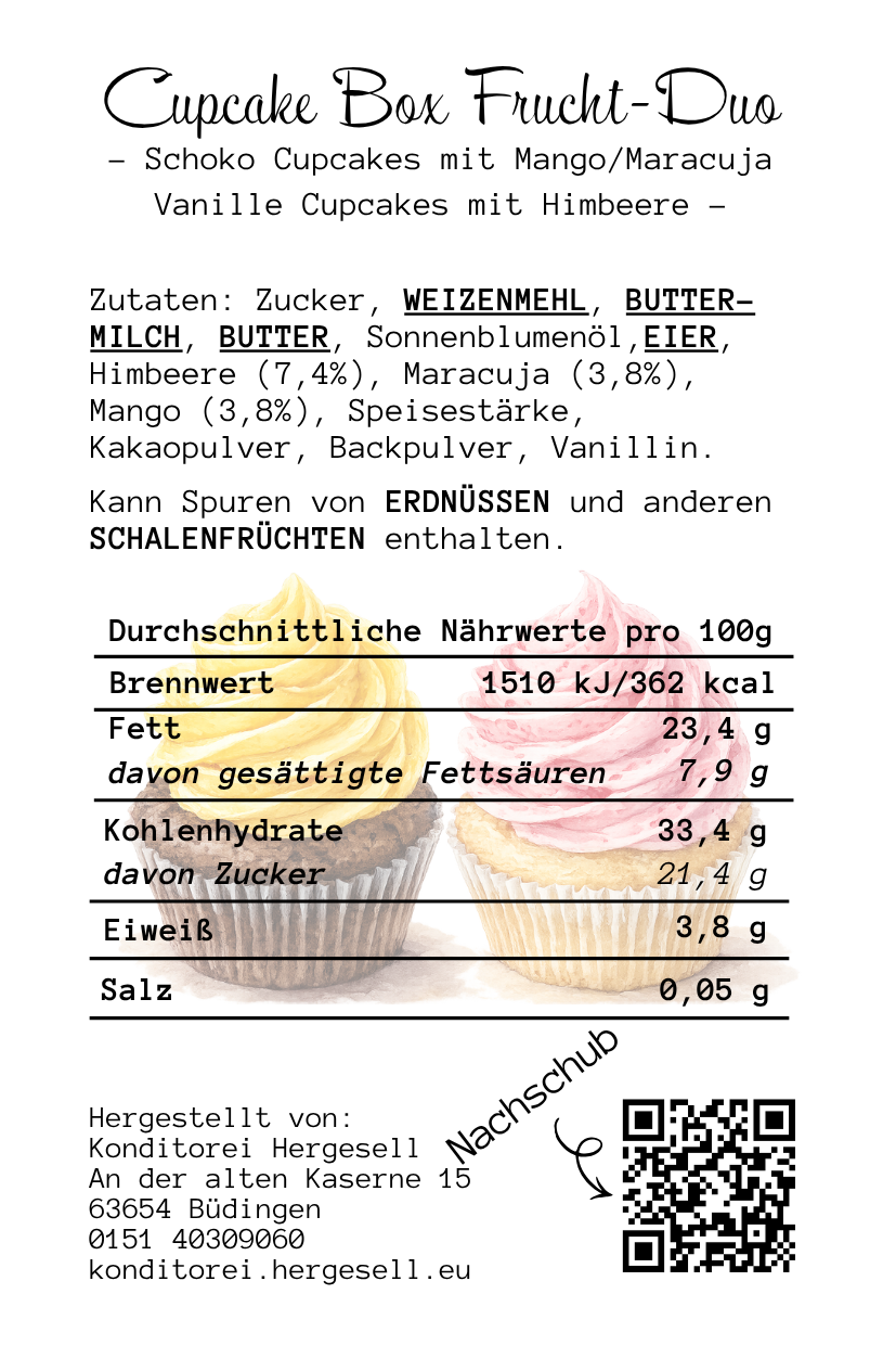 Mini-Cupcake Box Frucht Duo